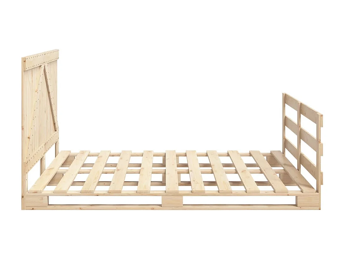 Estructura de cama con cabecero madera maciza de pino 200x200cm