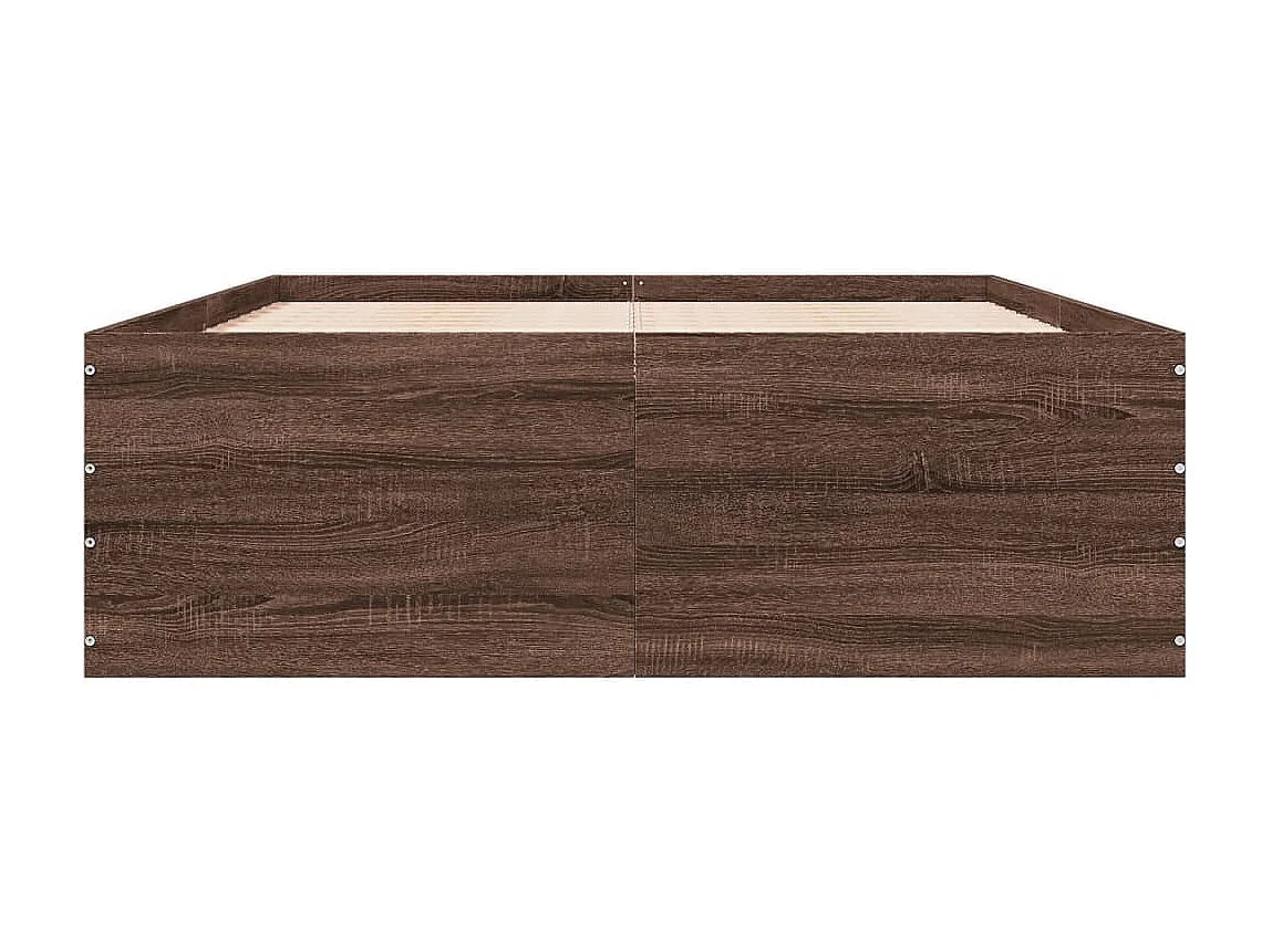 Cadre de lit chêne marron 120x200 cm bois d'ingénierie