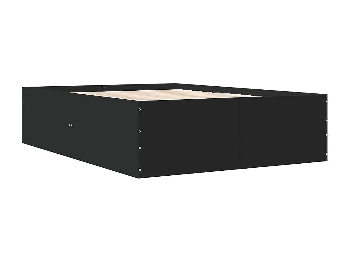 Estructura de cama madera de ingeniería negra 120x190 cm