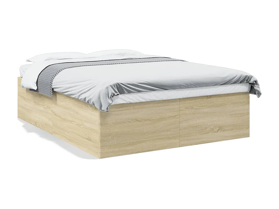 Cadre de lit chêne sonoma 160x200 cm bois d'ingénierie