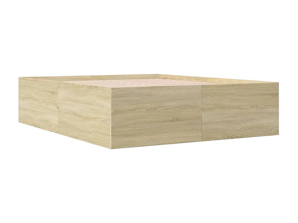 Cadre de lit chêne sonoma 160x200 cm bois d'ingénierie