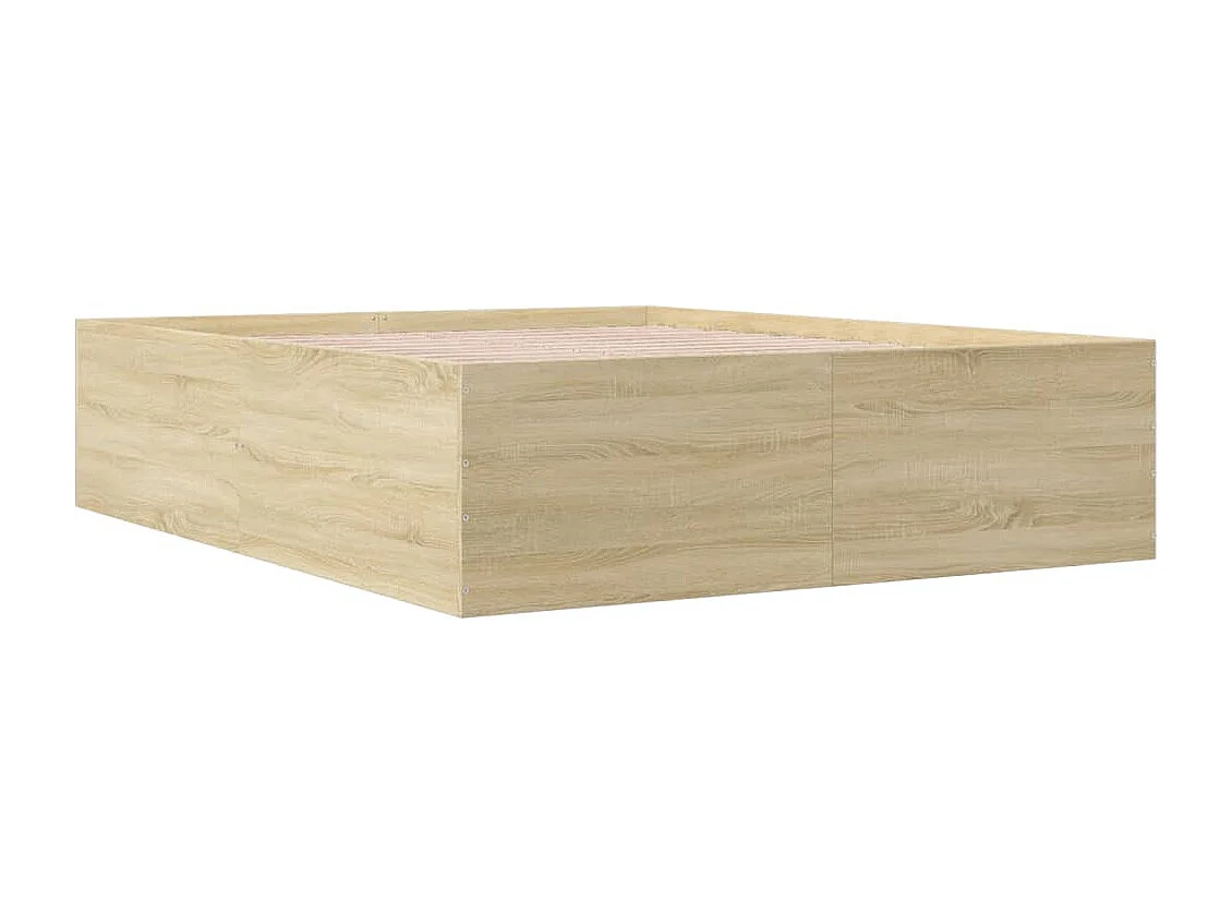 Cadre de lit chêne sonoma 160x200 cm bois d'ingénierie