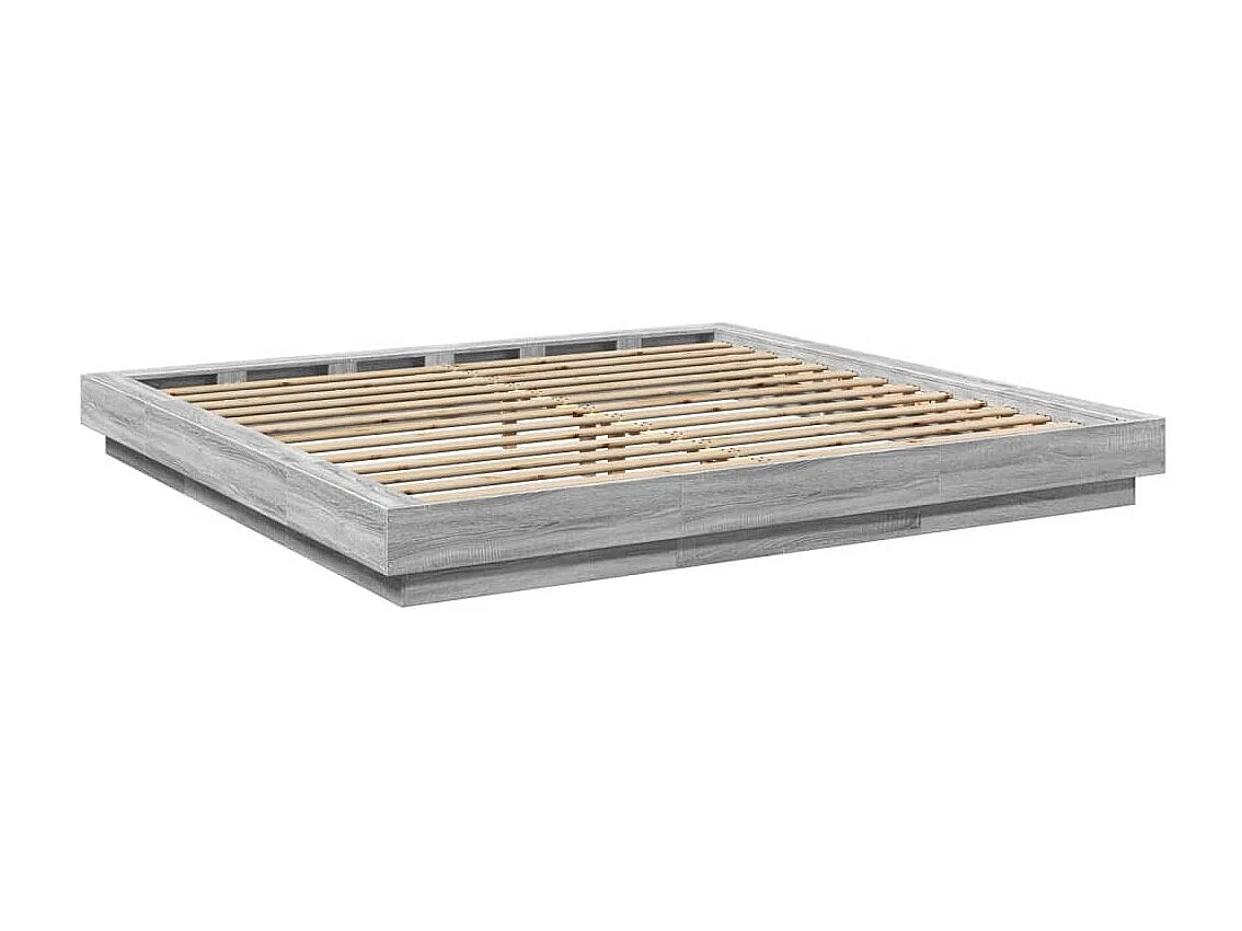 Estructura de cama madera de ingeniería gris Sonoma 180x200 cm