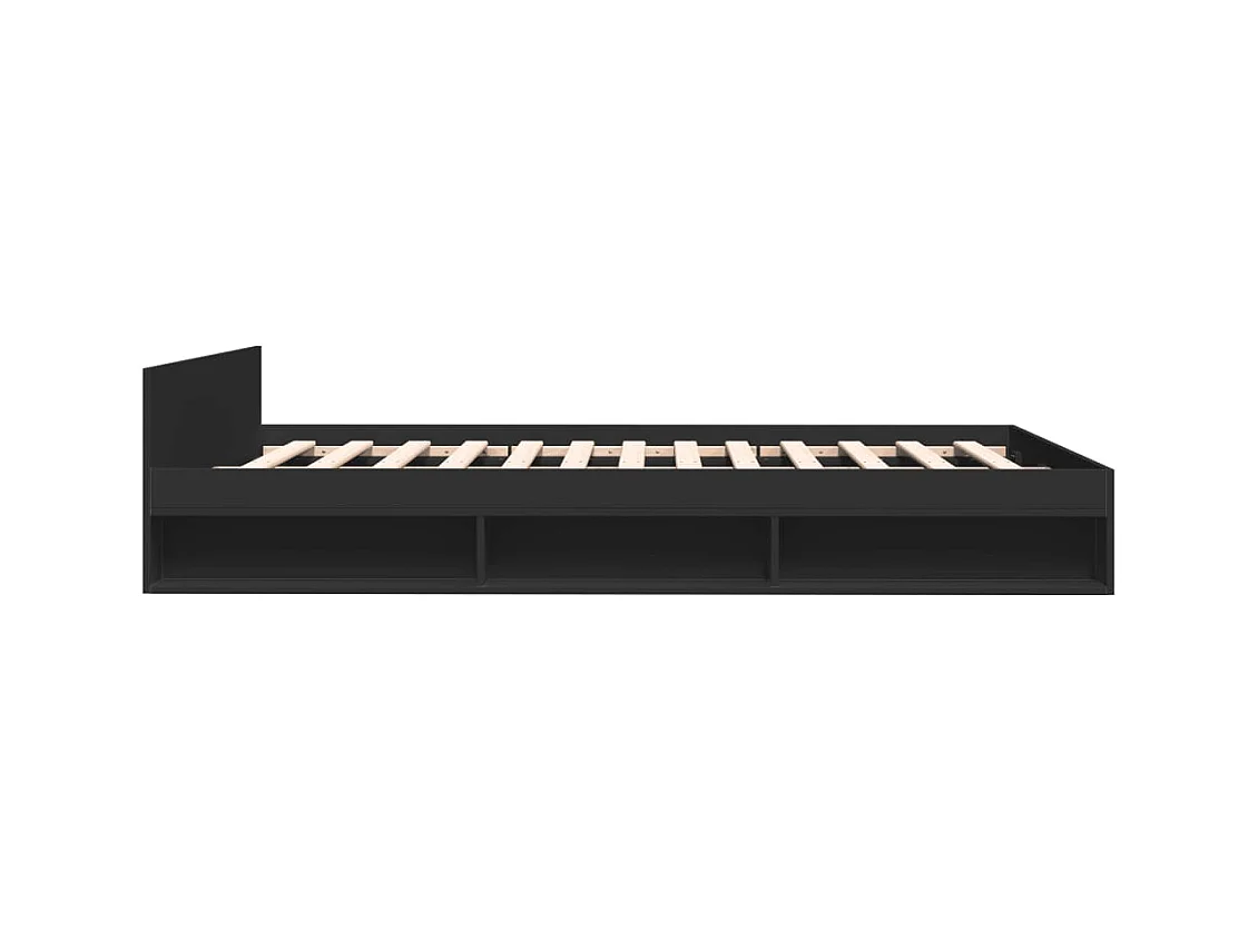 Estrutura de cama c/ gavetas 150x200 cm derivados madeira preto