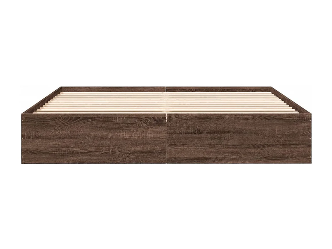 Estrutura de cama 200x200cm derivados madeira carvalho castanho