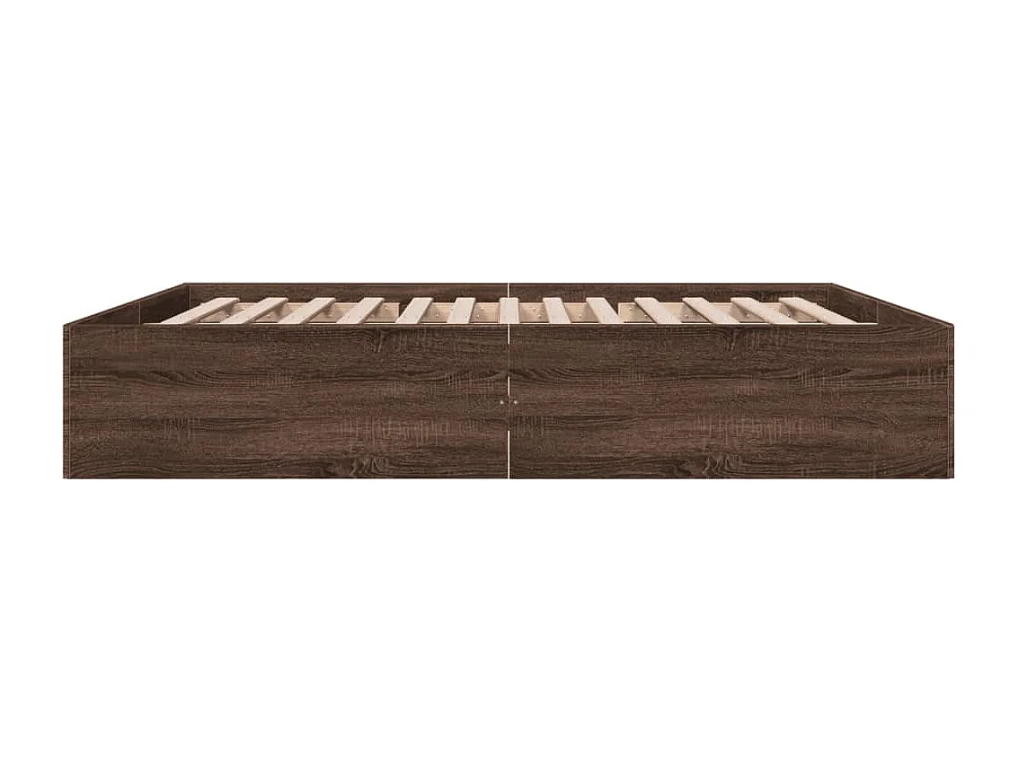 Estrutura de cama 200x200cm derivados madeira carvalho castanho