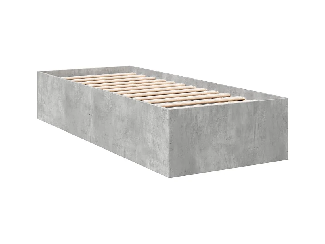 Estructura de cama madera de ingeniería gris hormigón 90x190 cm