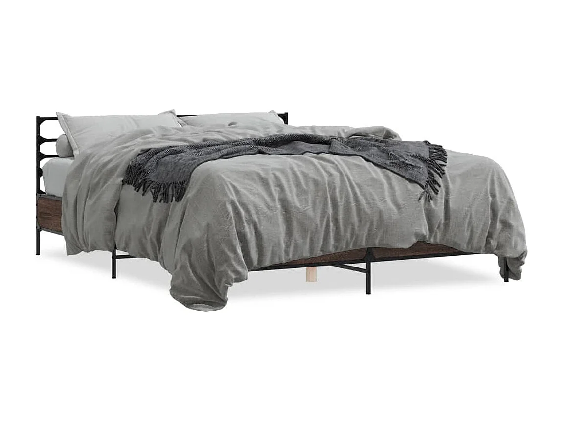 Estrutura de cama 150x200cm derivados madeira/metal