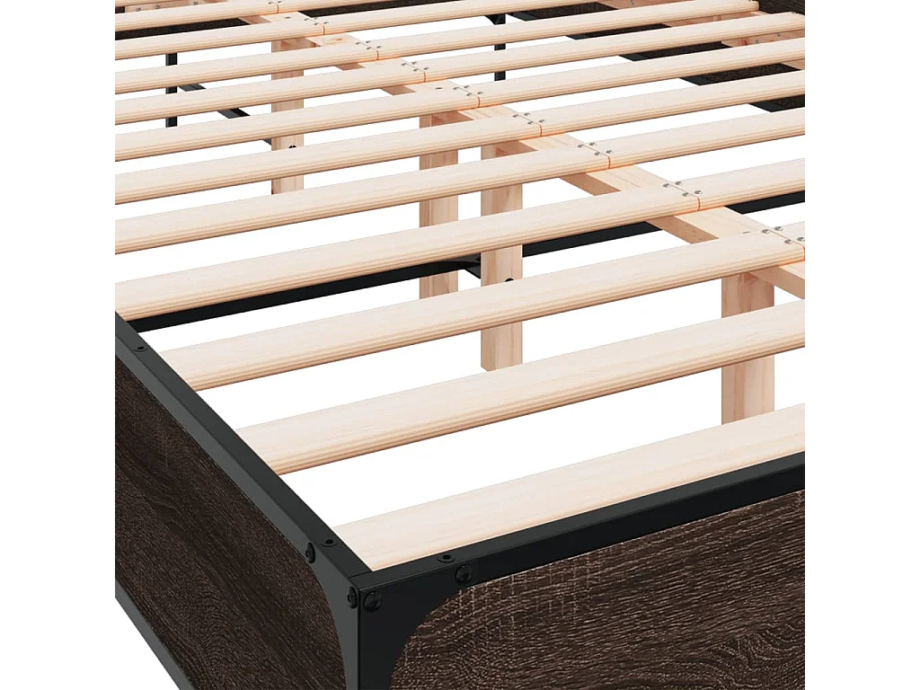 Estrutura de cama 150x200cm derivados madeira/metal
