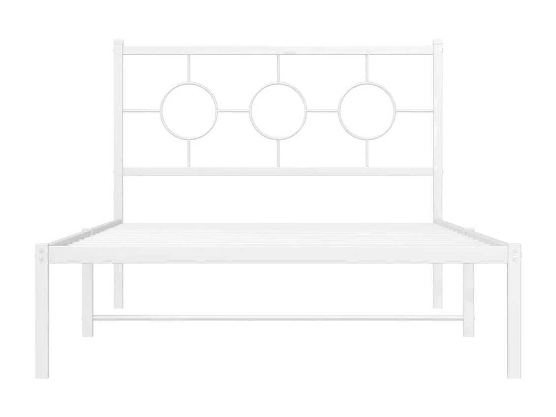 Estructura cama metal con cabecero y pie cama blanca 107x203 cm