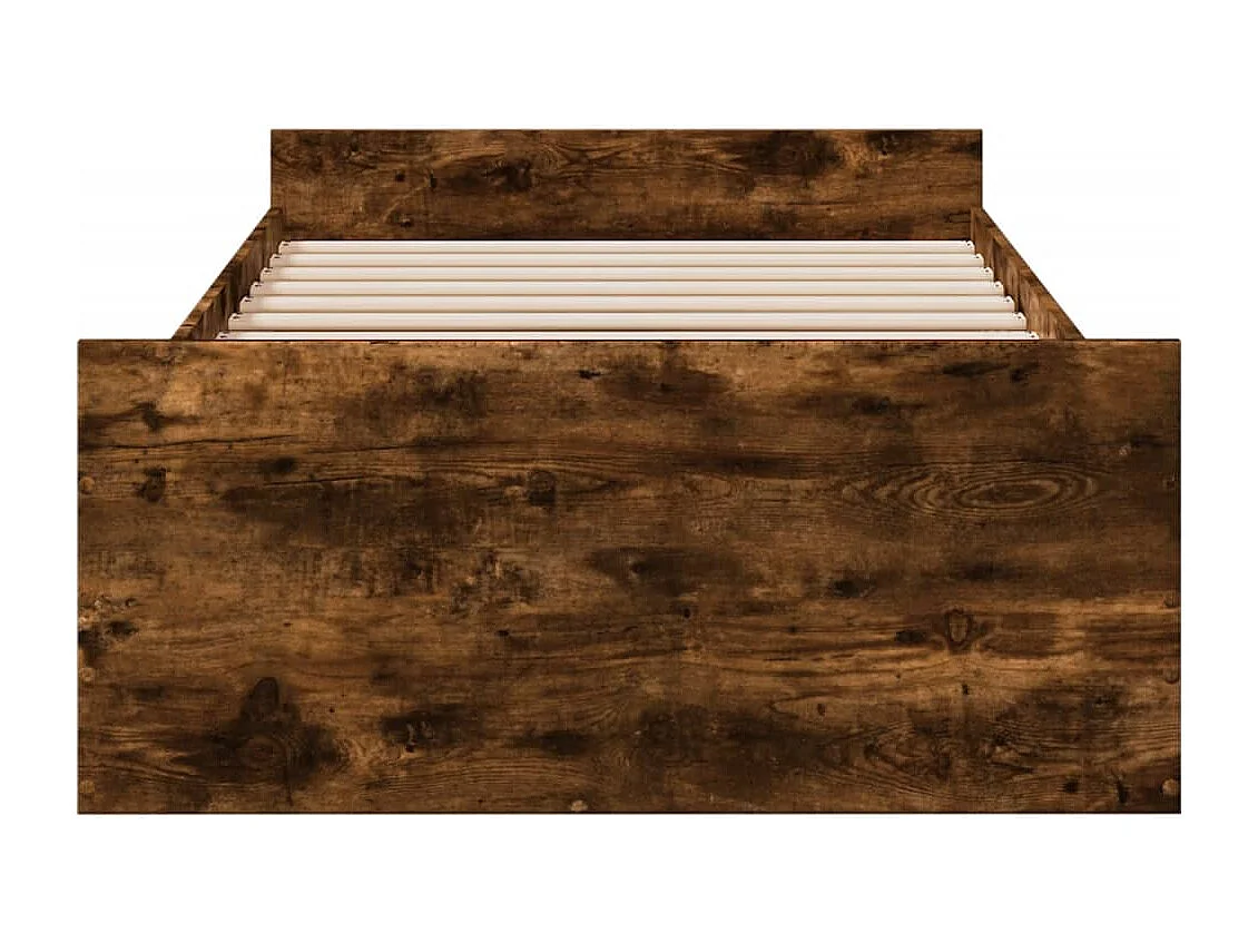 Cama con cajones madera de ingeniería roble ahumado 90x190 cm