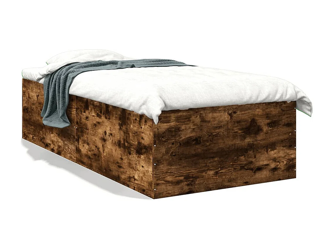 Estrutura cama 90x190 cm derivados de madeira carvalho fumado