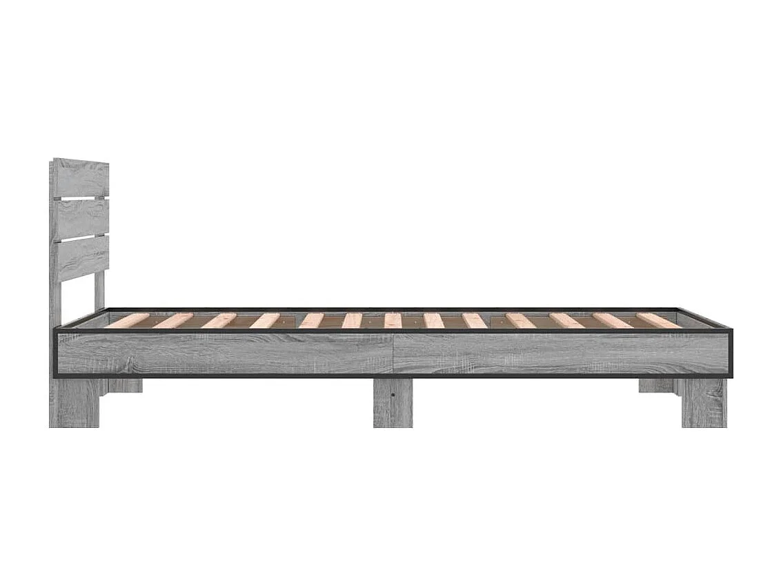 Cadre de lit sonoma gris 90x200 cm bois d'ingénierie et métal