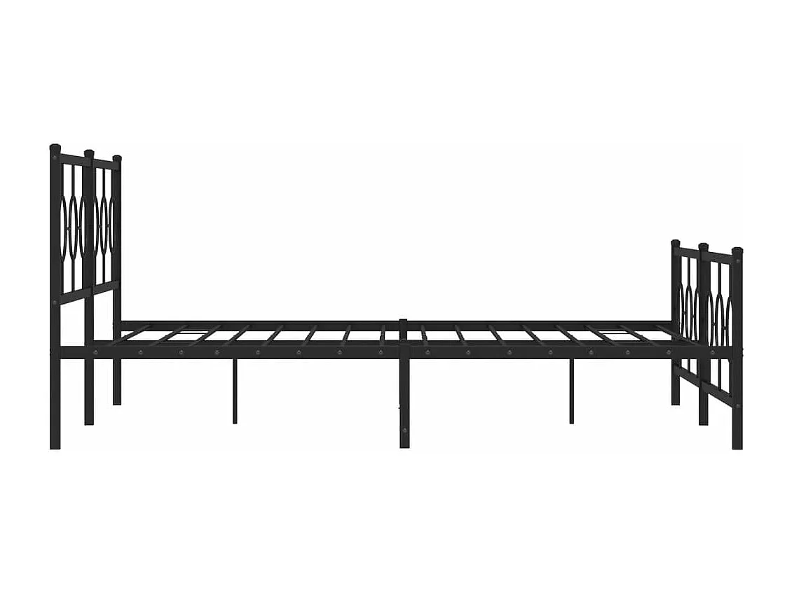 Estrutura de cama com cabeceira e pés 200x200 cm metal preto
