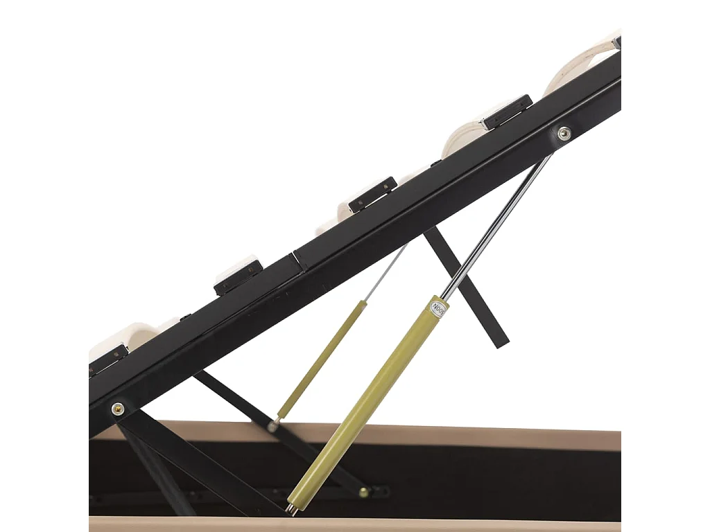 Cama canapé hidráulica LED cuero sintético capuchino 140x200 cm