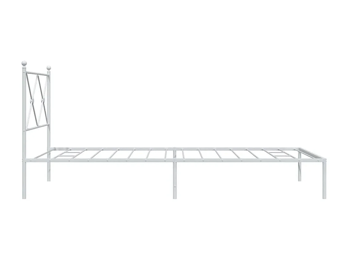 Estrutura de cama com cabeceira 100x190 cm metal branco