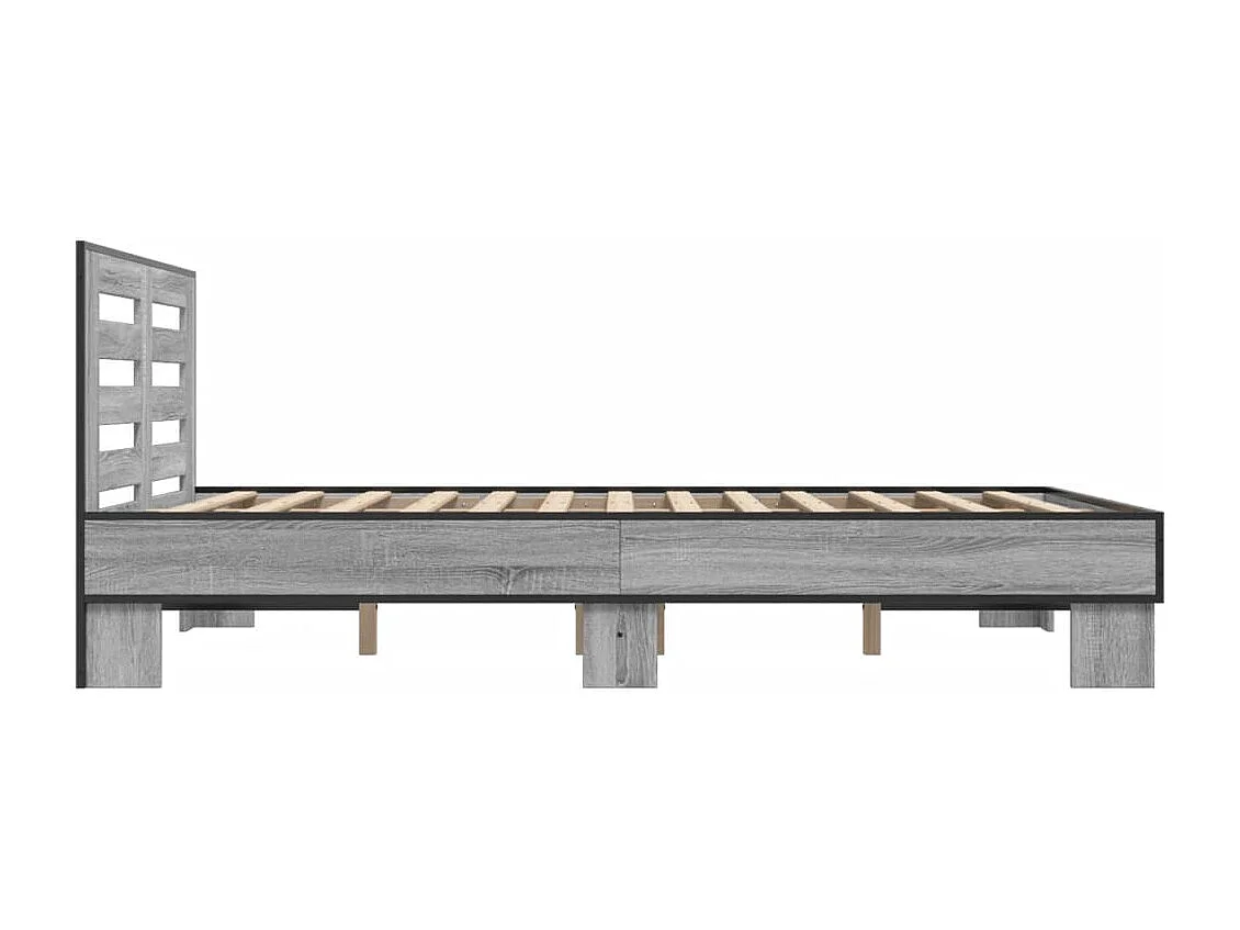 Cadre de lit sonoma gris 140x190 cm bois d'ingénierie et métal
