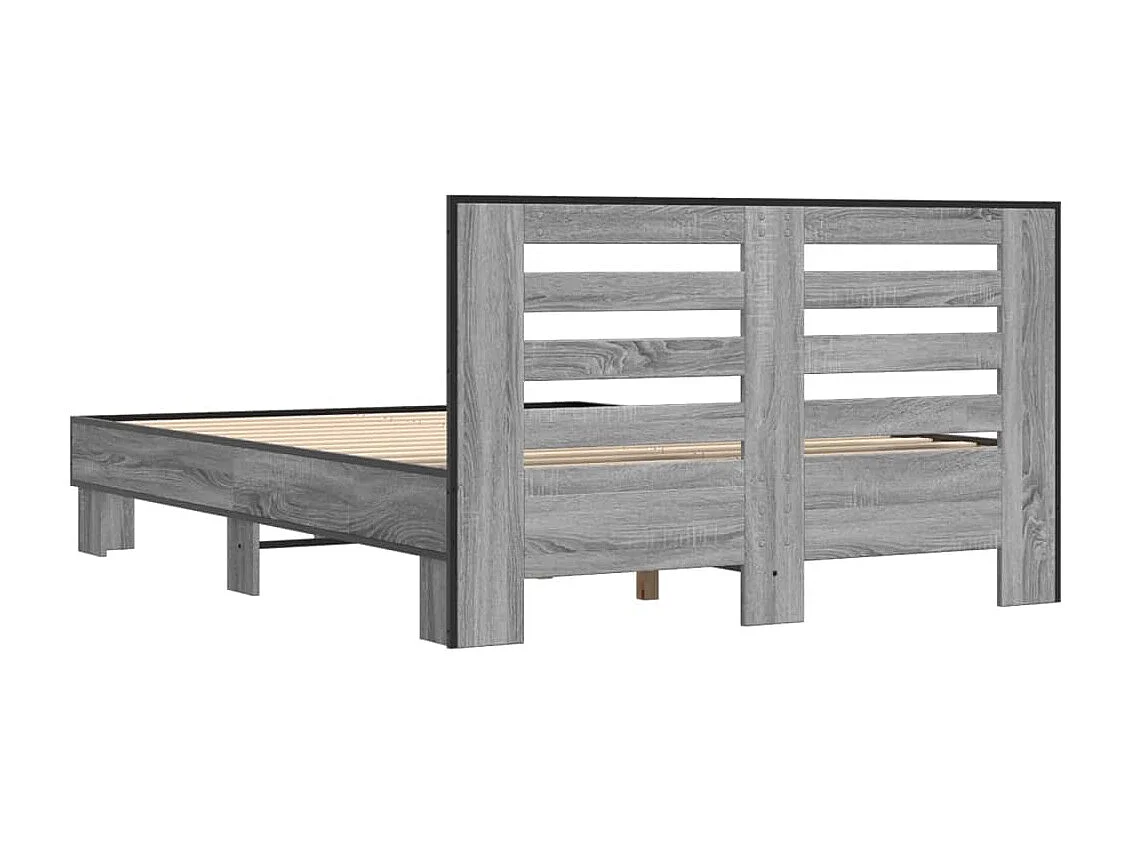 Cadre de lit sonoma gris 140x190 cm bois d'ingénierie et métal