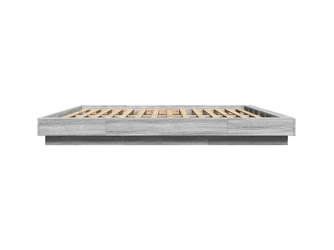 Cadre de lit avec lumières LED sonoma gris 200x200 cm