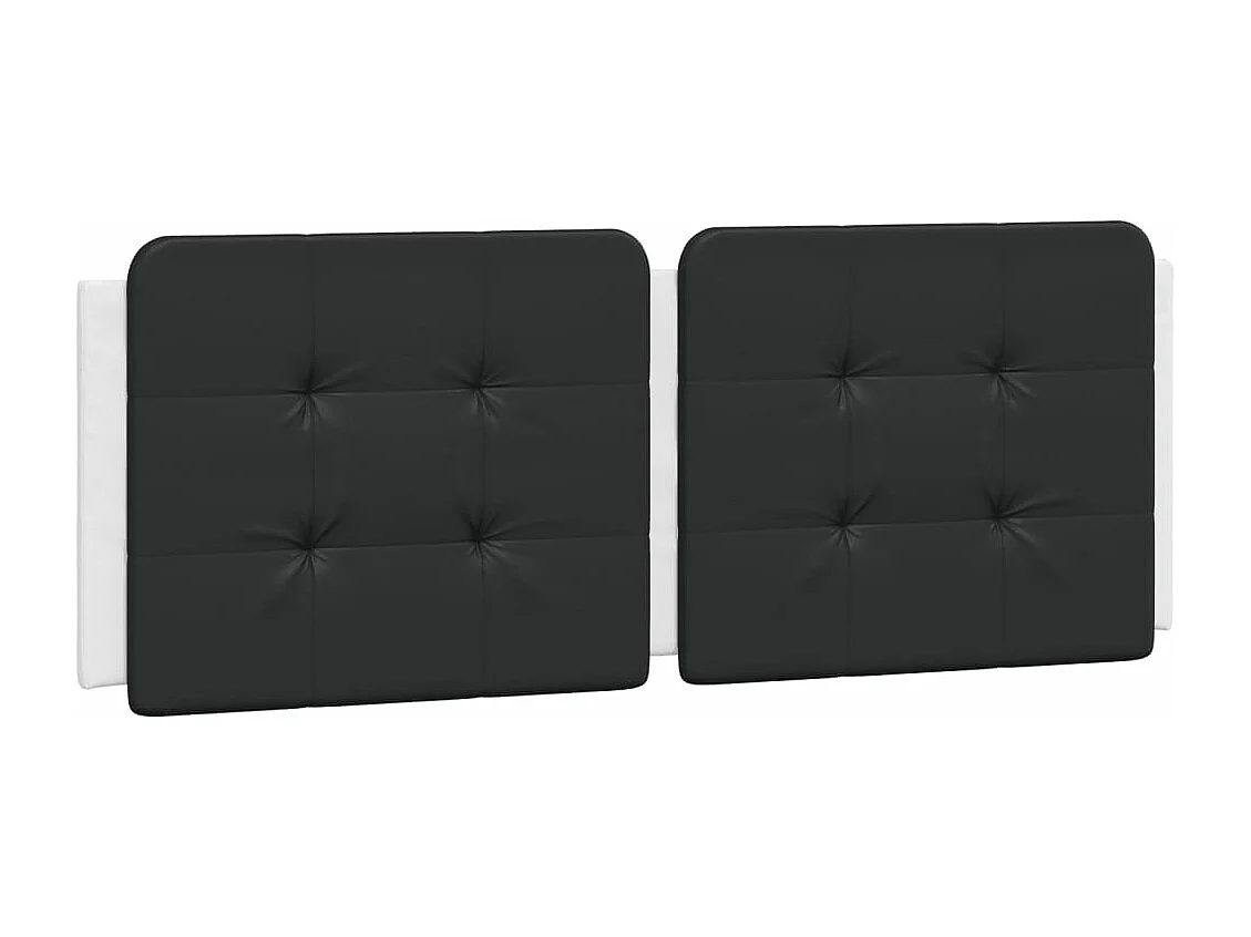 Estructura cama con LED cuero sintético blanco negro 140x200 cm