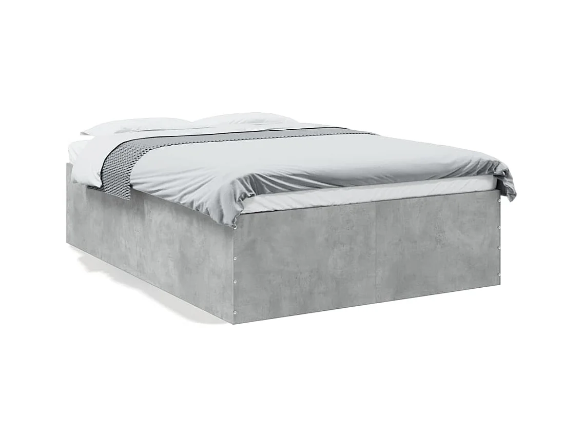 Cadre de lit gris béton 120x190 cm bois d'ingénierie