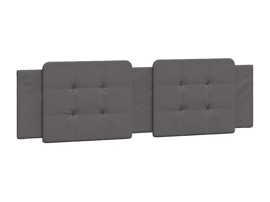 Estrutura de cama c/ luzes LED 180x200cm couro artificial cinza