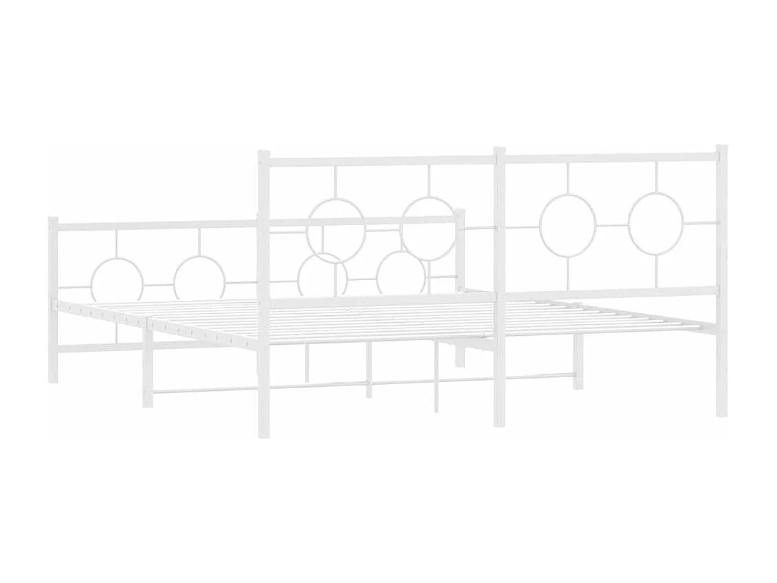 Estructura cama metal con cabecero y estribo blanco 150x200 cm