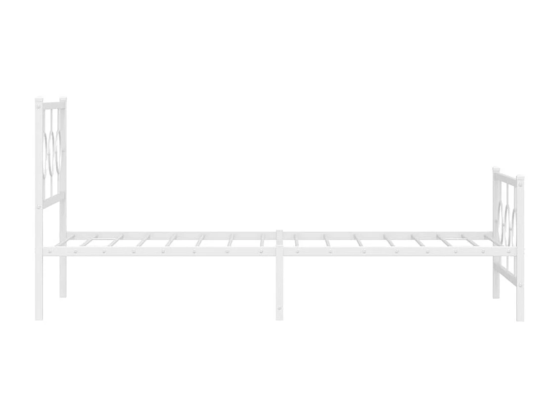 Estructura cama metal con cabecero y pie cama blanca 100x200 cm