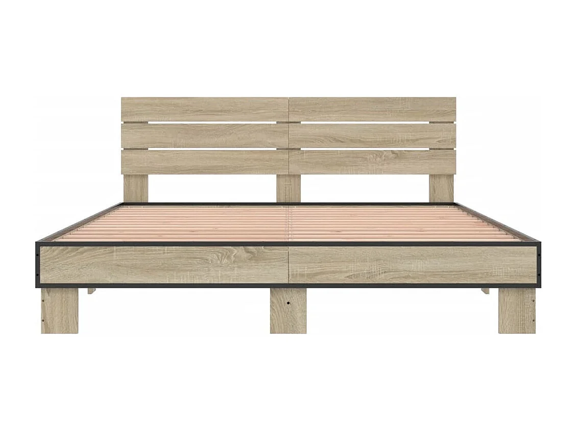 Cadre de lit chêne sonoma 150x200 cm bois d'ingénierie et métal