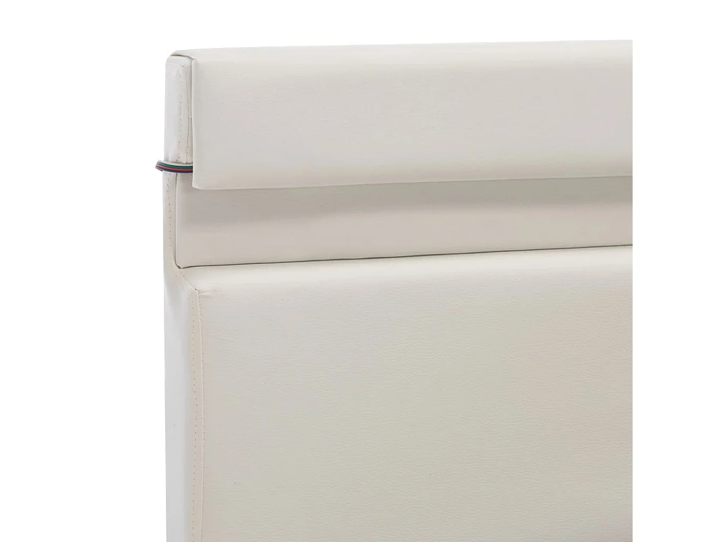 Cama canapé hidráulica con LED cuero sintético blanco 140x200cm
