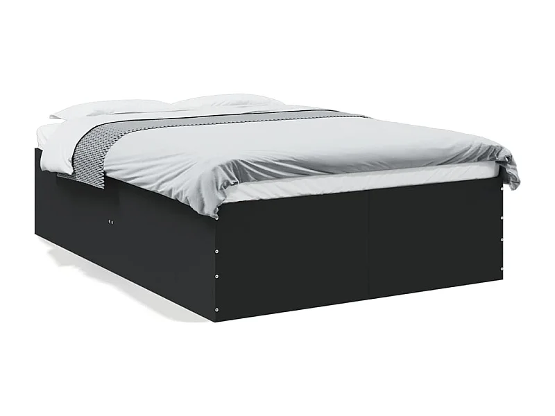 Estrutura de cama 140x200 cm derivados de madeira preto
