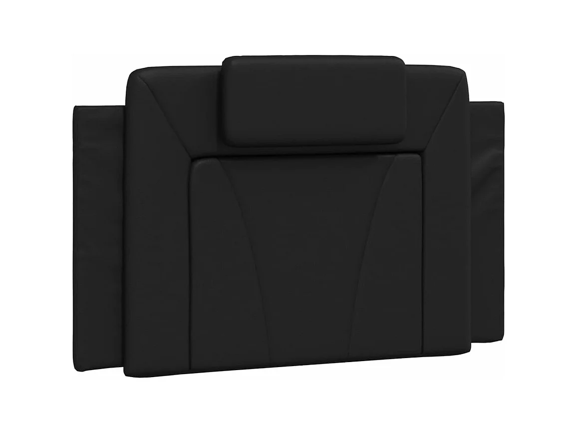 Cama con colchón cuero sintético negro 90x190 cm