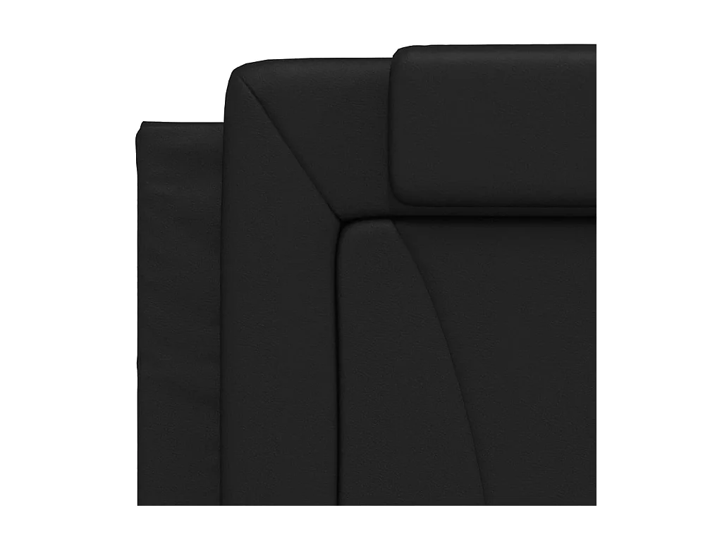 Cama con colchón cuero sintético negro 90x190 cm