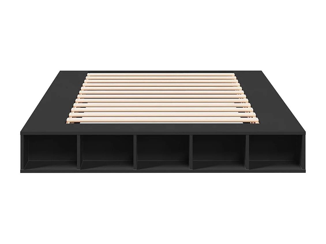 Estrutura de cama 140x200 cm derivados de madeira preto