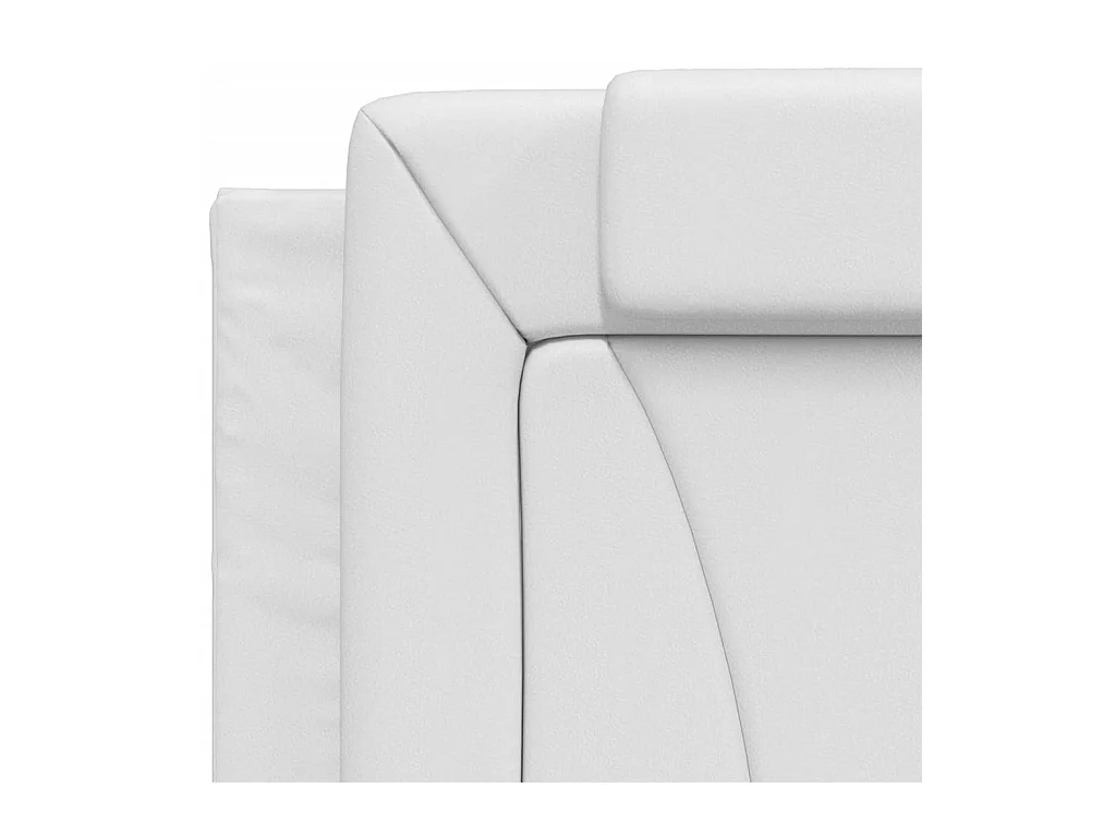 Lit avec matelas blanc 90x190 cm similicuir