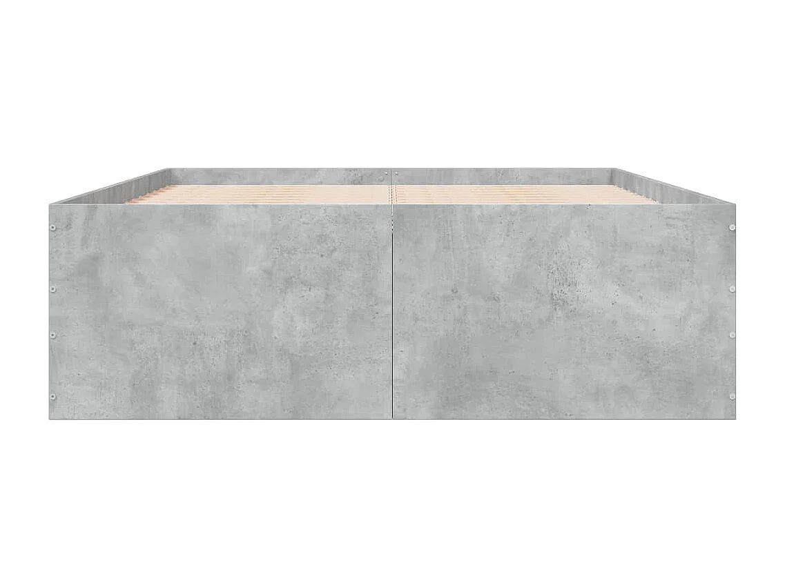 Cadre de lit gris béton 120x200 cm bois d'ingénierie