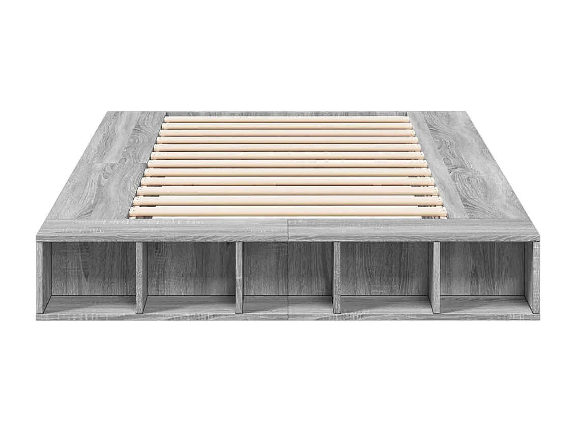 Cadre de lit sonoma gris 135x190 cm bois d'ingénierie