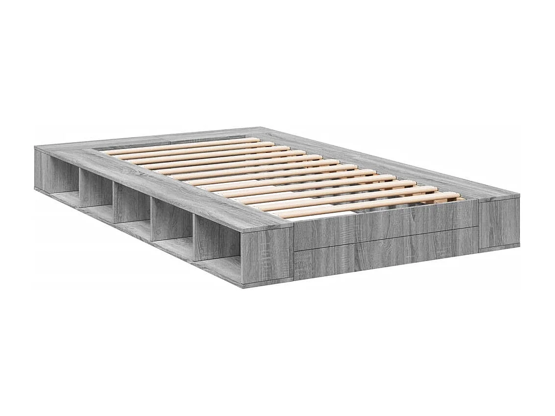 Cadre de lit sonoma gris 135x190 cm bois d'ingénierie