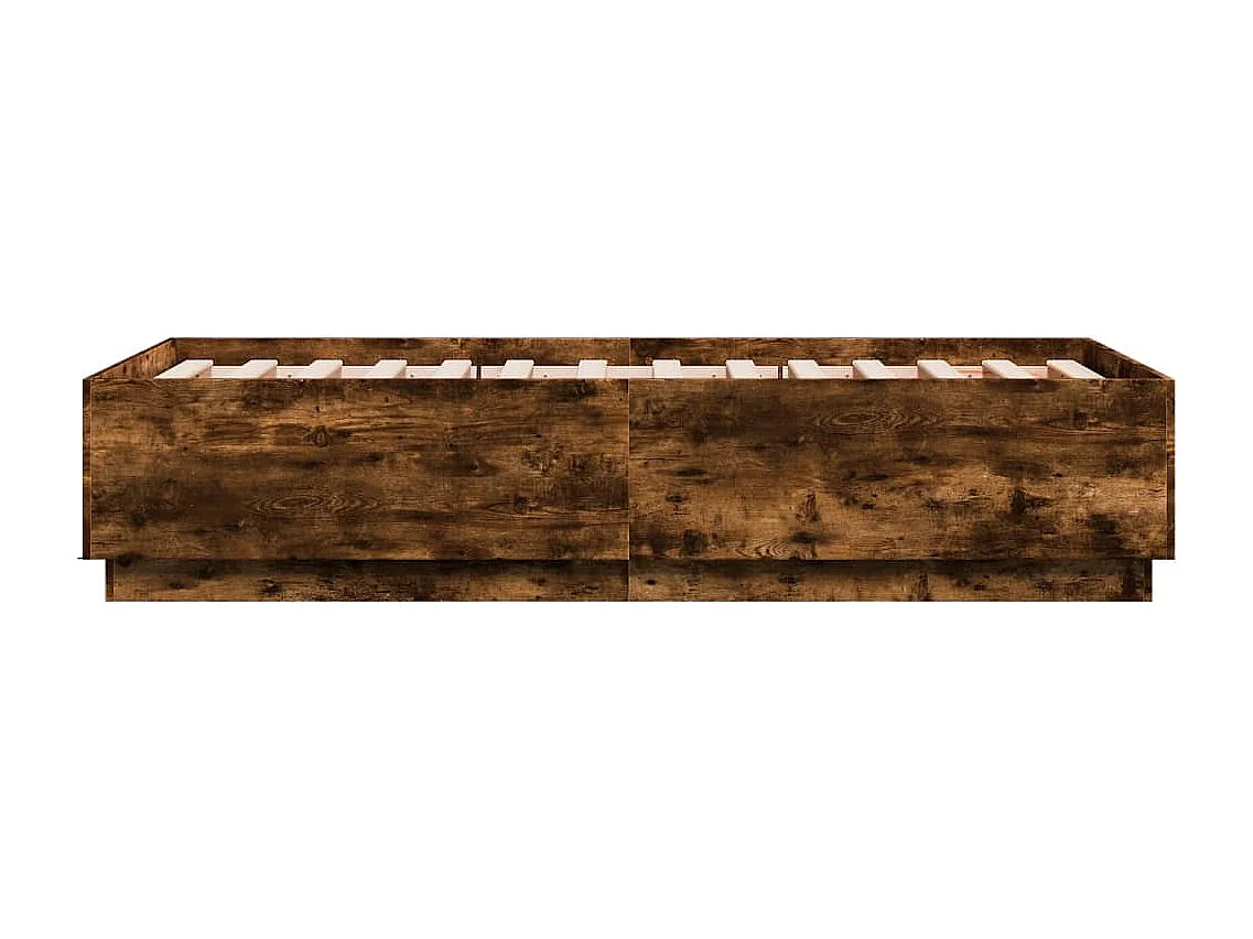 Estructura de cama madera de ingeniería roble ahumado 90x190 cm