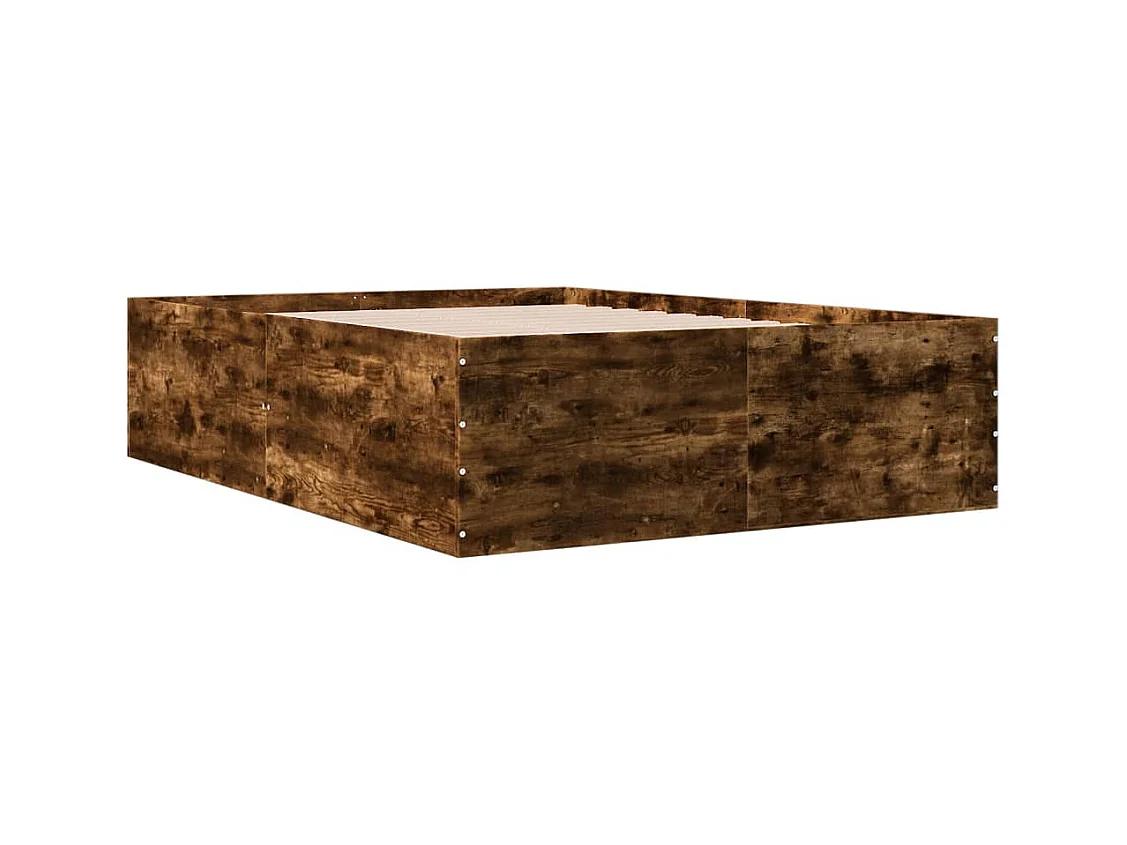 Cadre de lit chêne fumé 120x190 cm bois d'ingénierie