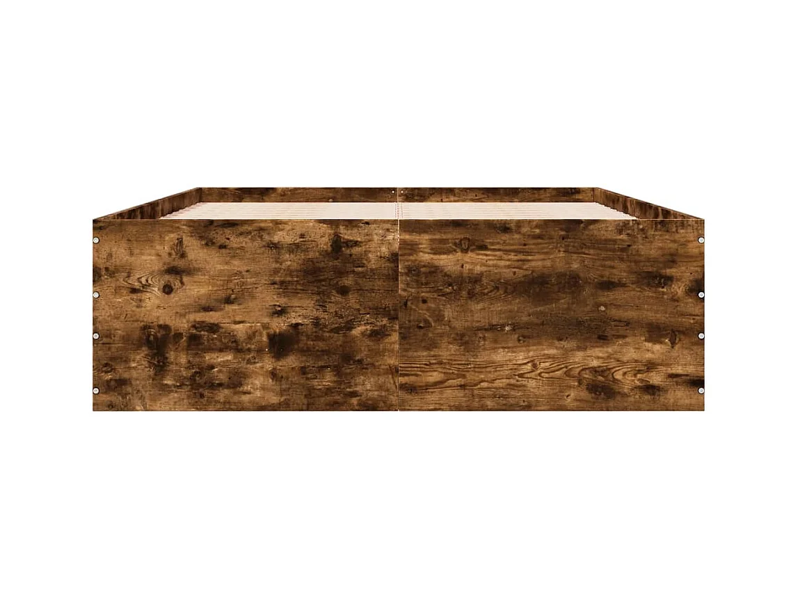 Cadre de lit chêne fumé 120x190 cm bois d'ingénierie