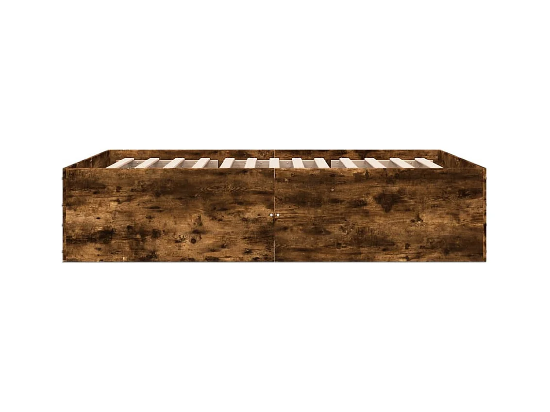 Cadre de lit chêne fumé 120x190 cm bois d'ingénierie