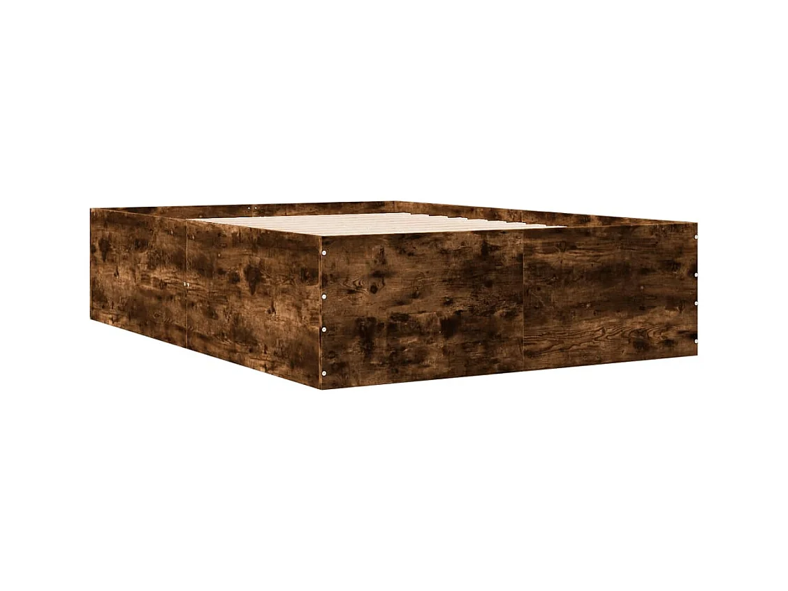 Cadre de lit chêne fumé 120x190 cm bois d'ingénierie