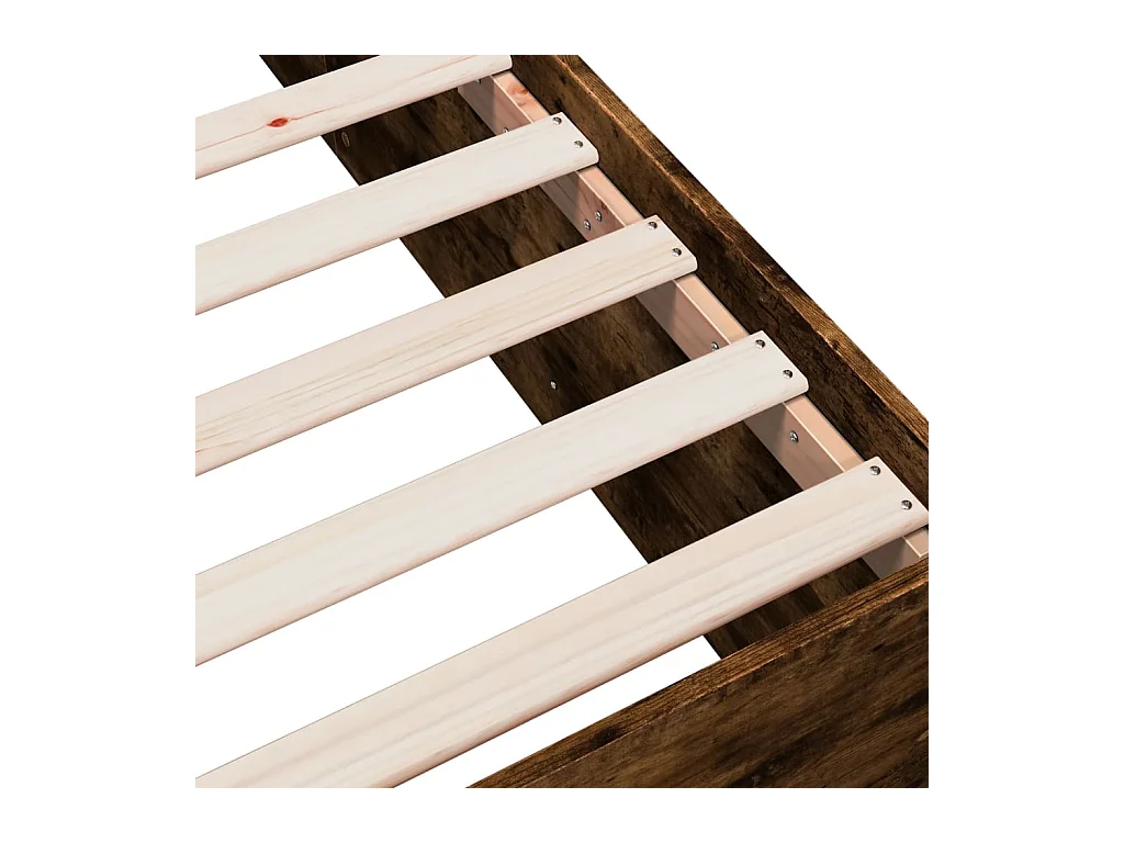 Cadre de lit chêne fumé 120x190 cm bois d'ingénierie