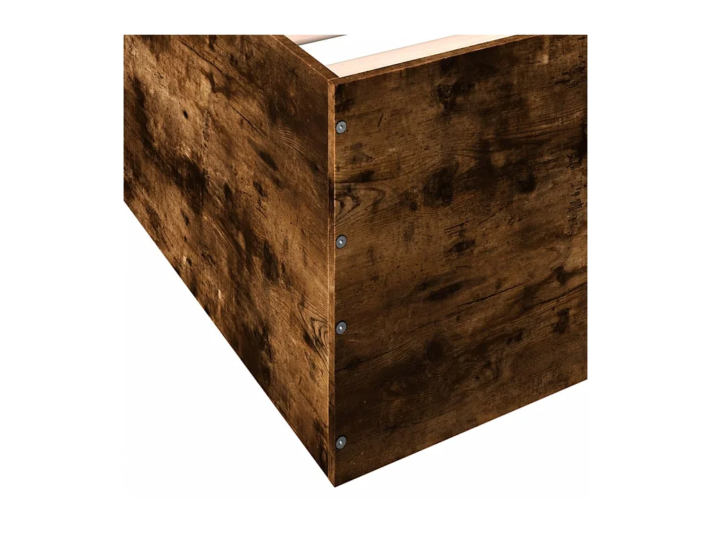 Cadre de lit chêne fumé 120x190 cm bois d'ingénierie