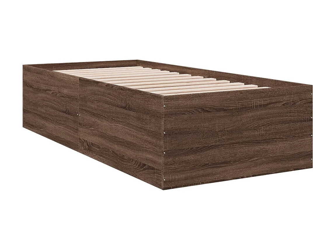 Estructura de cama madera de ingeniería roble marrón 90x200 cm