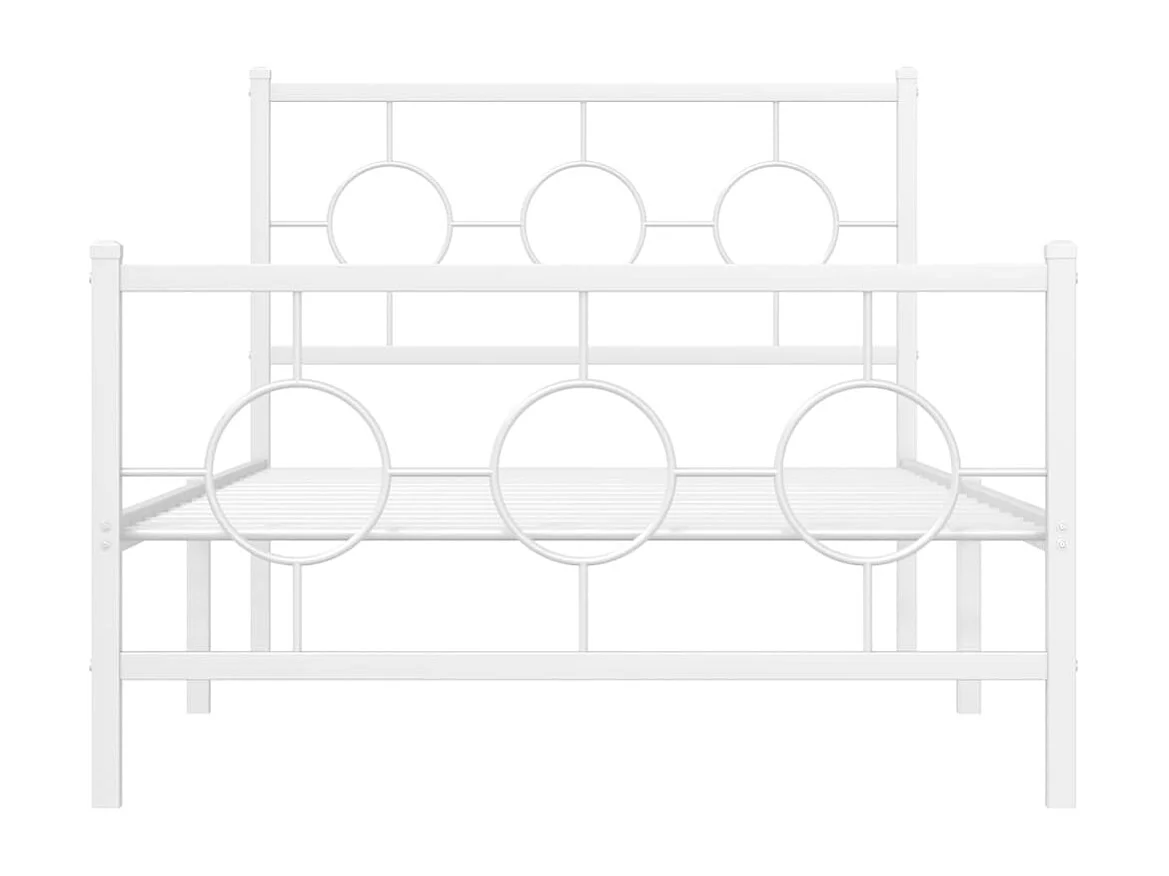 Estructura cama metal cabecero y estribo blanca 100x190 cm