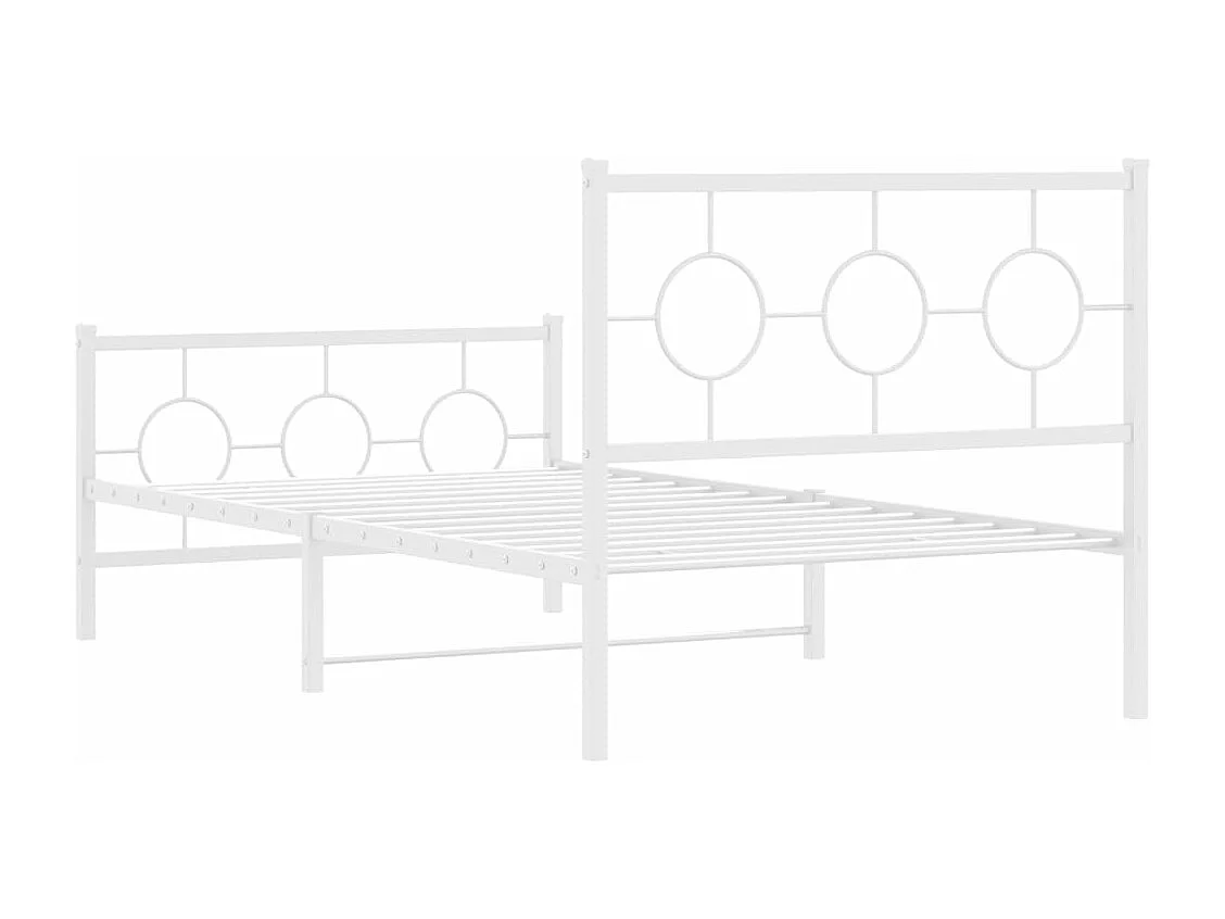 Estructura cama metal cabecero y estribo blanca 100x190 cm