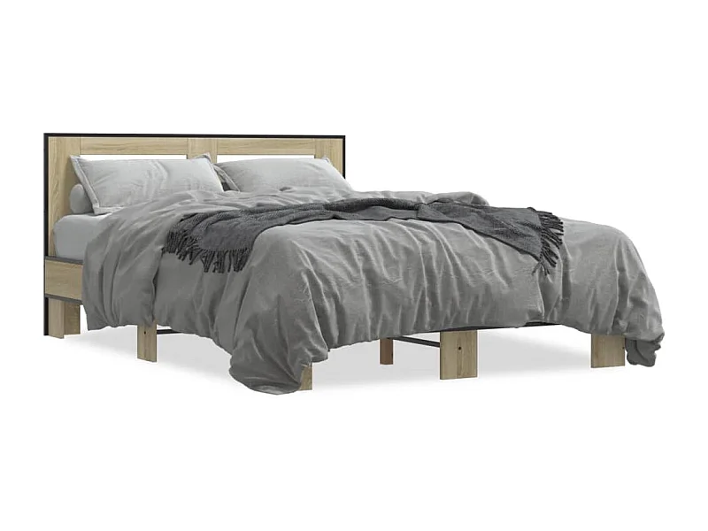 Estrutura de cama 135x190 cm derivados madeira/metal