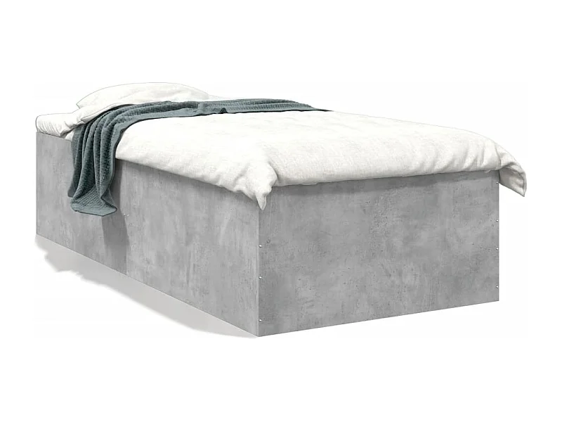 Estructura de cama madera de ingeniería gris hormigón 100x200cm